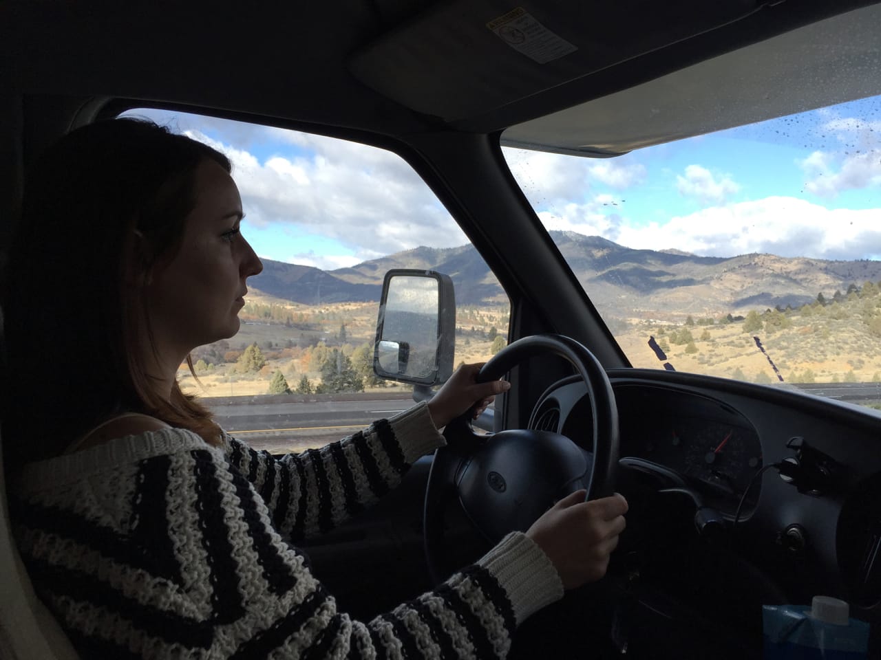 Woman driving RV